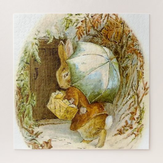 Puzzle "Peter Rabbit avec parapluie d'hiver" par Beatrix (Vertical)