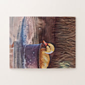Puzzle Petit Canard Jaune Jouant Dans Le Seau (Horizontal)