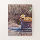 Puzzle Petit Canard Jaune Jouant Dans Le Seau (Vertical)