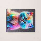 Puzzle Petit Chat Bébé Coloré Mignon (Horizontal)