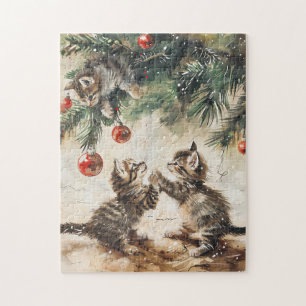 Puzzle Petit chatons sapin de Noël