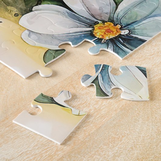 Puzzle Petit Chien Français Chien Chien Floral Chiot (Côté)