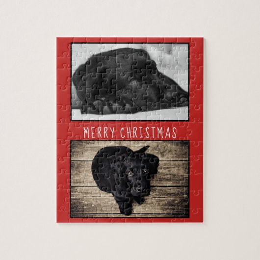 Puzzle Petit Chien rouge Chien 2 Collage photo Noël (Vertical)