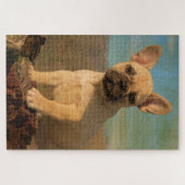 Puzzle Petit chiot français de Bulldog, photo vintage (Horizontal)