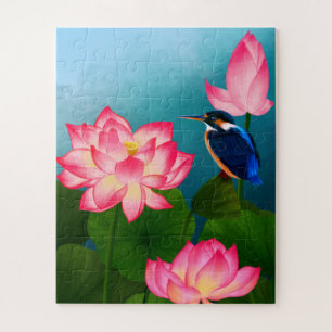 Puzzle Petit colibri et aux grandes fleurs