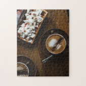 Puzzle Petit déjeuner café et gaufre en Bed (Vertical)