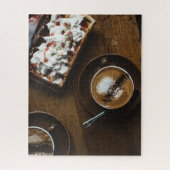 Puzzle Petit déjeuner café et gaufre en Bed (Vertical)