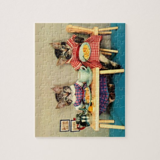 Puzzle petit déjeuner tabby kittens (Vertical)