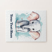 Puzzle Petit éléphant personnalisable (Horizontal)