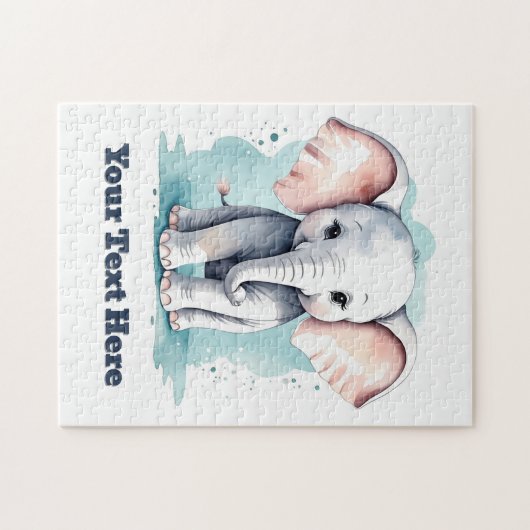 Puzzle Petit éléphant personnalisable (Horizontal)