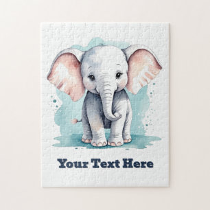 Puzzle Petit éléphant personnalisable