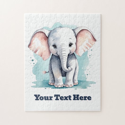 Puzzle Petit éléphant personnalisable (Vertical)