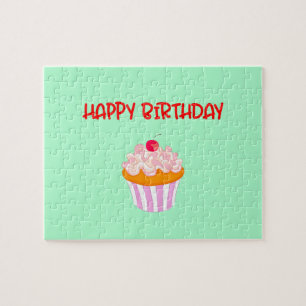 Puzzle Petit gâteau délicieux de joyeux anniversaire su