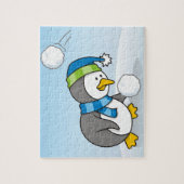 Puzzle Petit manchot obtenant une boule de neige (Vertical)