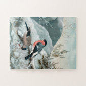 Puzzle Petit oiseau mignon - Bullfinch, Art (Horizontal)