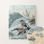 Puzzle Petit oiseau mignon - Bullfinch, Art<br><div class="desc">Bullfinch est un tableau de Matti Karppanen. Les Beaux-Arts présentent deux petits oiseaux perchés sur une branche d'arbre recouverte de neige et de baies. Disponible en différentes tailles. Customisé avec vos propres détails.</div>