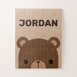 Puzzle Petit ours Brown mignon avec nom personnalisé