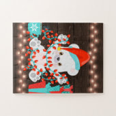 Puzzle Petit Ours polaire et lumières de Noël (Horizontal)