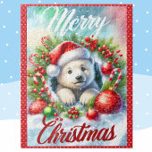 Puzzle Petit Ours Polaire Joyeux Noël Enfant