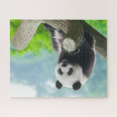 Puzzle Petit panda mignon assis sur une branche d'arbre (Horizontal)