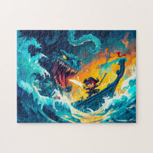 Puzzle Petit Pirate luttant contre un Monstre Marin en Ha