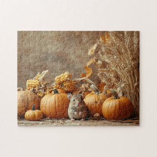 Puzzle Petit Souris Style Vintage Automne