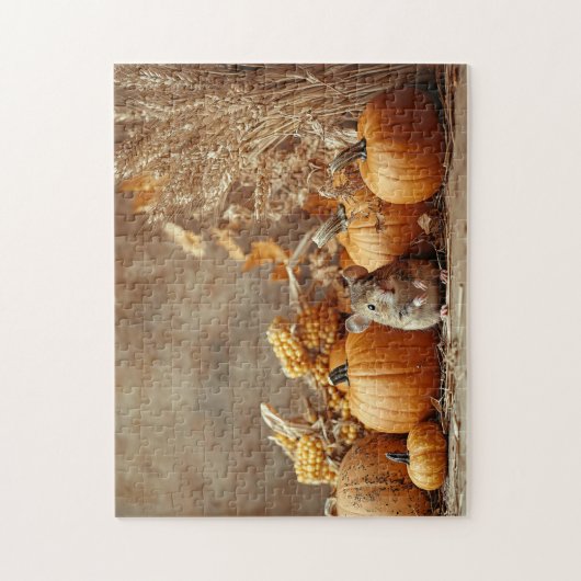 Puzzle Petit Souris Style Vintage Automne (Vertical)