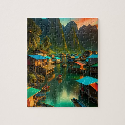 Puzzle Petit village de pêcheurs indonésien (Vertical)