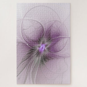 Puzzle Petite Beauté Moderne Fleur d'Art Fractal Gris Mau