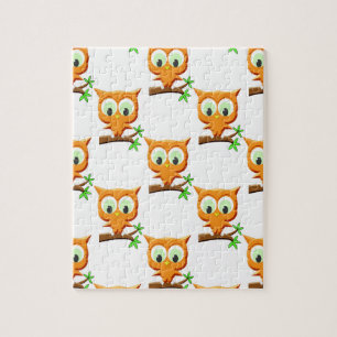 Puzzle Petite Chouette en dessin sur Motif de branche