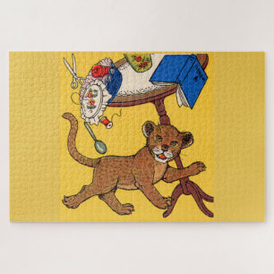 Puzzle Petite cub léopard mignon et insouciant des années