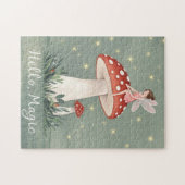 Puzzle Petite fée perchée sur un champignon et lumineuse  (Horizontal)