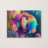 Puzzle Petite fille aux cheveux colorés (Horizontal)