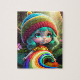 Puzzle Petite fille aux cheveux colorés