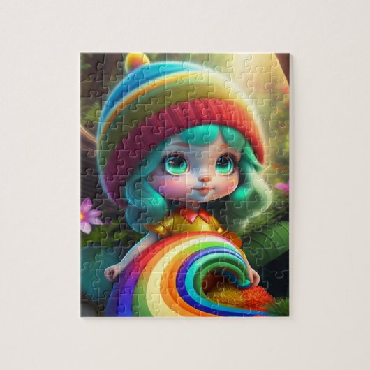 Puzzle Petite fille aux cheveux colorés (Vertical)