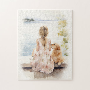 Puzzle Petite fille avec labrador