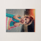 Puzzle Petite fille avec sac à main rayé (Horizontal)