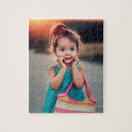 Puzzle Petite fille avec sac à main rayé (Vertical)