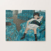 Puzzle Petite fille dans un fauteuil bleu | Mary Cassatt (Horizontal)