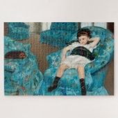 Puzzle Petite fille dans un fauteuil bleu par Mary Cassat (Horizontal)