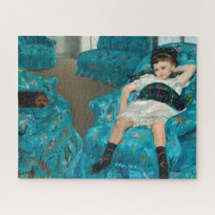 Puzzle Petite fille dans un fauteuil bleu par Mary Cassat