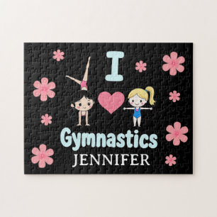 Puzzle Petite fille de gymnaste personnalisée, I Love Gym