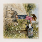 Puzzle Petite fille envoyant une carte (Horizontal)
