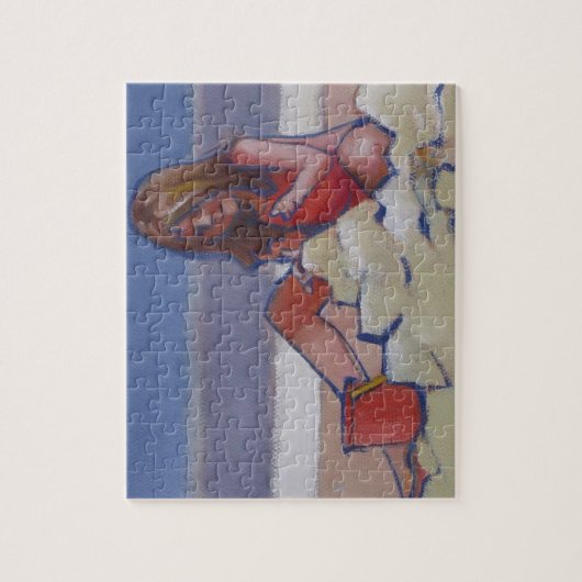 Puzzle Petite fille mignonne jouant dans le sable (Vertical)