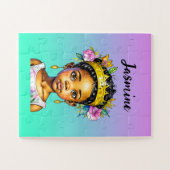 Puzzle Petite fille personnalisée Princesse de couleur (Horizontal)