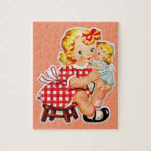 Puzzle Petite fille rétro vintage poupée enfant