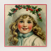 Puzzle Petite fille vintage avec mistletoe (Vertical)