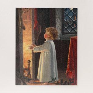 Puzzle Petite fille vintage par foyer Noël