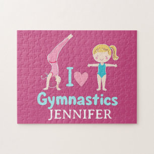 Puzzle Petite gymnaste personnalisée, j'aime la gymnastiq