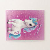 Puzzle Petite Parties scintillant Unicorne Personnalisé E (Horizontal)